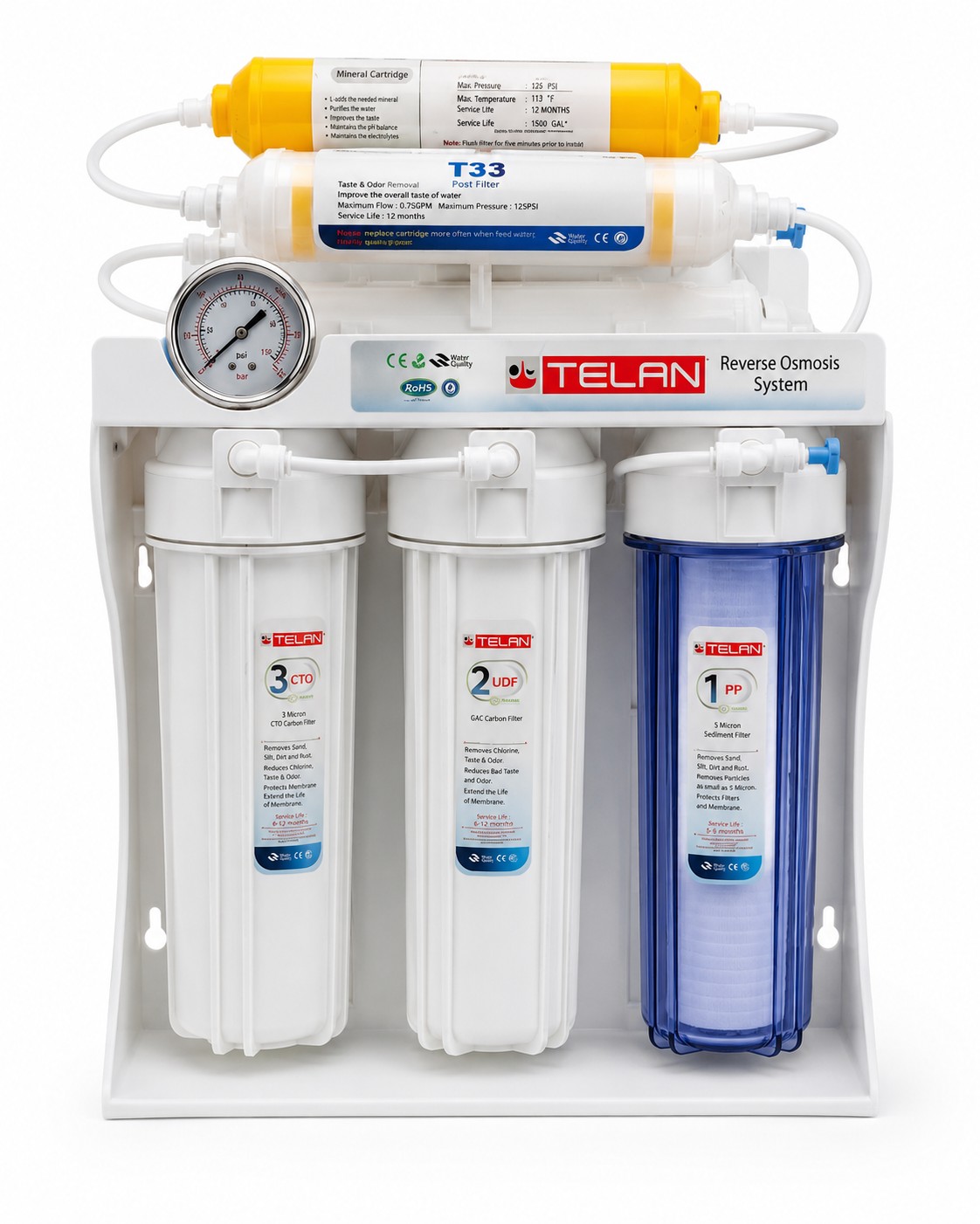 TELAN 9 Mərhələli Reverse Osmosis Su Filtri – Mineral və Alkalin Sistemli